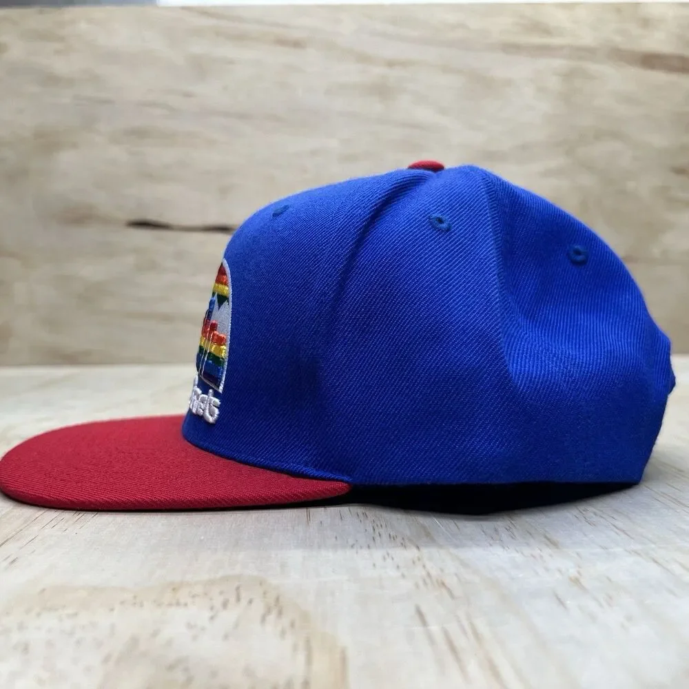 NEW Denver Nuggets Mitchell Ness Hardwood Classics 2 Tone Snapback Hat Cap